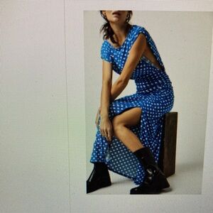 Free People Lakeside Printed Midi Dress